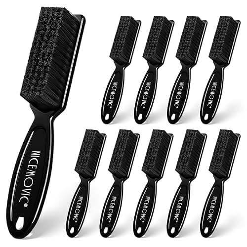 NICEMOVIC Barber Clipper Brushes, 10 Pcs Plastic Handle Nylon Bristles Cleaning Brush, Multifunctional Cleaning Supplies for Hair Styling Tools, Kitchen Sink, Shoes (Black) - Image 1