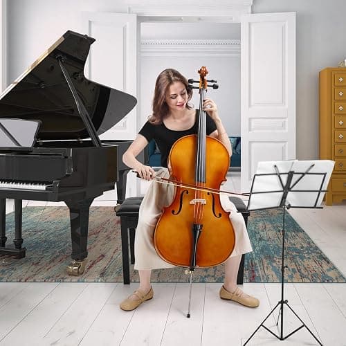 Ktaxon Full-Size Cello, Beginner Cello 4/4, Acoustic Cello Kit | Full Equipment with Portable Bag, Bow, Bridge and Rosin for Beginners | Adults & Kids String Musical (Classic Retrovert) thumbnail 2