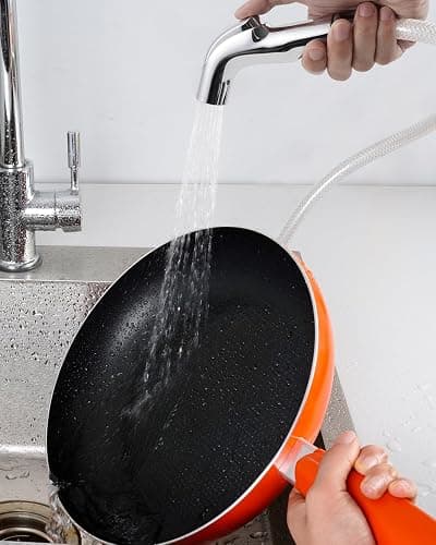 Hygie Rinse Universal Kitchen Sink Faucet Sprayer Head Attachment Compatible with Moen Faucet Sprayer Replacement, Kitchen Sink Side Sprayer with Transparent Hose/Holder, Chrome thumbnail 2