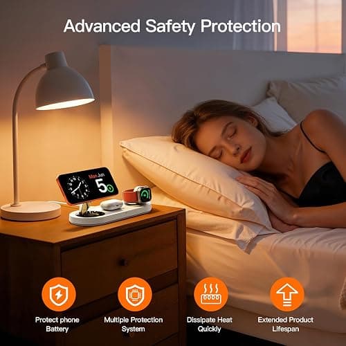 for Apple Watch 5W Fast Charger：3 in 1 Wireless Charging Station for Apple Mag-Safe Charger Stand,Fast Magnetic Wireless Charger Station for iPhone171615 14 13 12 Series,Airpods, Watch（Foldable thumbnail 4
