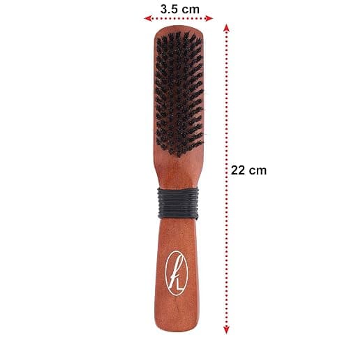 Fine Lines Boar Bristle Hair Brush – Reduces Frizz & Smooths Flyaways – Sleek Styles, Wooden Handle – Women & Men – Afro, Curly & Straight Hair – with Mixed Nylon for Detangling & Shine thumbnail 2