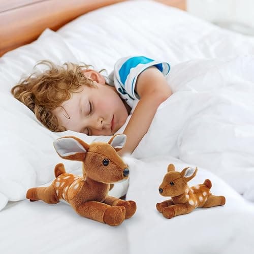 Hideekoog Deer Stuffed Animal for Kids,12 inch Fawn Realistic Animal Plush Toy Lying Down Posture Animals,Plush Deer for Boys Girls Adult Birthday Hug Teaching(L-Deer) thumbnail 2