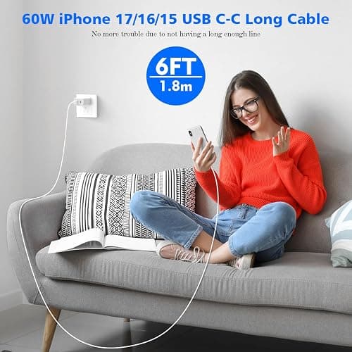 Fast Charger iPhone 17/16/15,45W Dual USB C Wall Charger 2 Pack 6FT Type C-C Fast Charging Cable Cord 45W Plug Quick Apple Chargers for iPhone 17 Pro Max/17 Air/16 Pro/15/15 Pro/Plus,iPad Pro/Air/Mini thumbnail 7