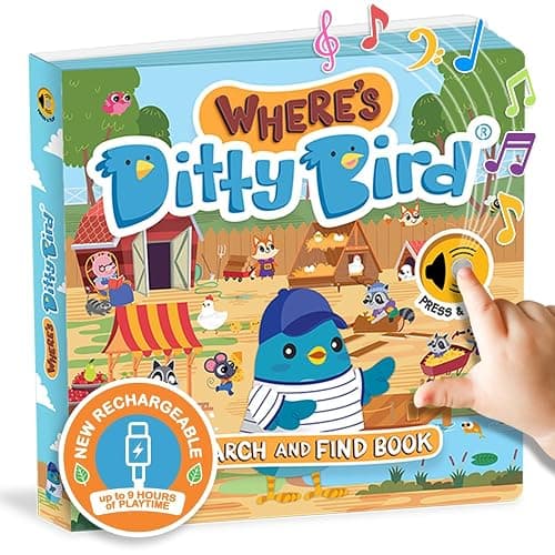 Ditty Bird | Where's Ditty? | Look and Find book with sounds | Activity Sound Book for toddlers 1- 3 | Early learning toy - Image 1