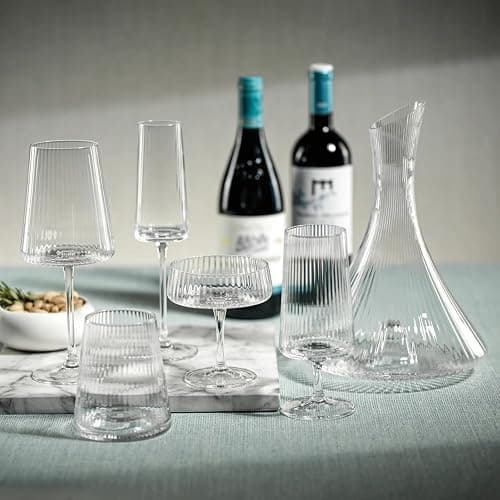 Zodax Bandol Fluted Textured Glasses or Stemware Sets of 2 or 4 (Cocktail S/4) thumbnail 2
