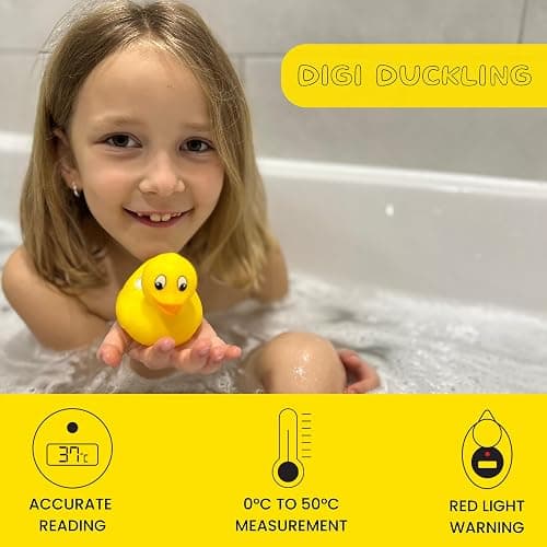 TensCare Digi Duckling Digital Water LCD Thermometer and Baby Bath Time Toy, yellow , Pack of 1 thumbnail 7