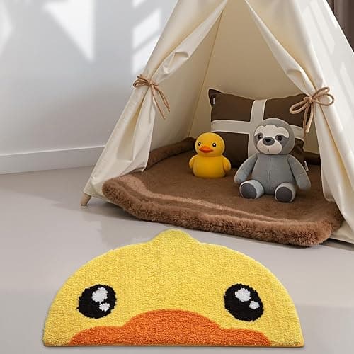 LUMI Cute Rubber Duck Bathroom Rugs, Absorbent Plush Bath Mats, Non-Slip Backing Washable Bath Rugs for Bathroom, Ideal for Kids Shower Sink Bathtub Bedroom, 22"x36", Duck thumbnail 9