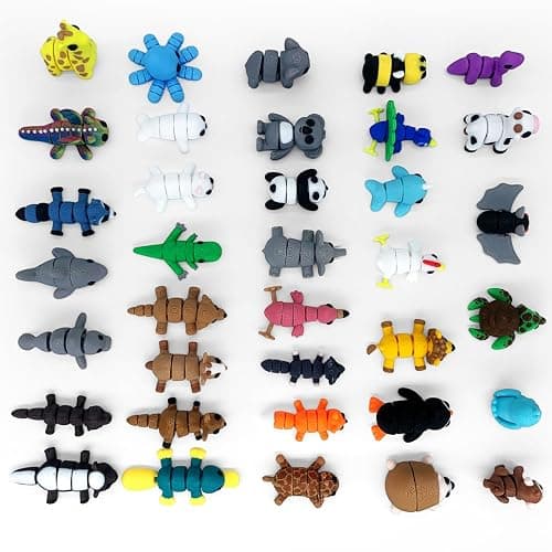 25PCS Mini Animal Figurines Set, 3D Printed Articulated Flexible Fidget Toys for Adults, Stress Relief Sensory Toys, Cute Desk Decor for Home Office, Party Favors, Gift Ideas (36 Animals B) thumbnail 5