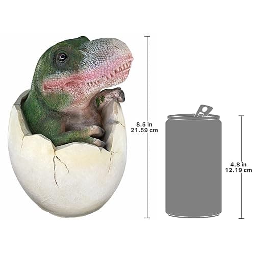 Design Toscano QM2728000 Baby Tyrannosaurus Rex Dino Egg Statue,Full Color thumbnail 2