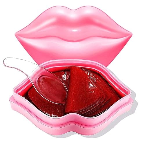 20Pcs Moisturizing/Plumping Lip Mask, Restores Moisture Mask for Dry Lips and Lines Overnight Care, Gel Treatment Masks (Pink) - Pink - Image 1