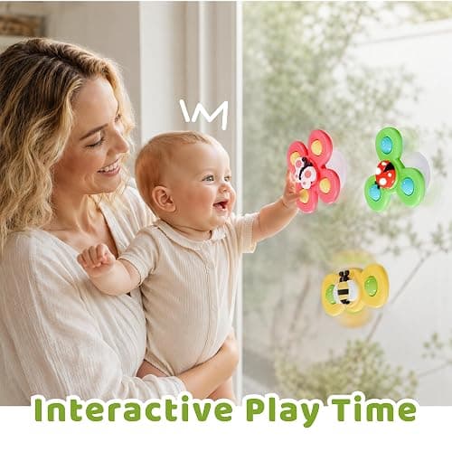 LiKee Strong Suction Cup Fidget Rotating Sensory Bath Toys for Baby Christmas Stocking Stuffers, Airplane Car Travel Table & Window Toys for Toddler Boys and Girls, 10+ Months thumbnail 6