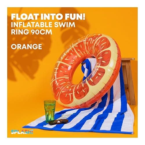 SPLASH! Inflatable Swimming Ring 90cm - Durable PVC Inflatable Ring Pool Float, Supports up to 80kg - Pool Inflatables for Adults and Kids - Certified Safe, Easy to Deflate Inflate thumbnail 2