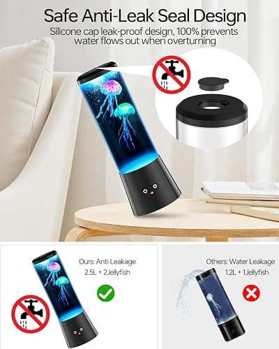 Bodami Jellyfish Lamp, 16 Color LED Fantasy Jellyfish Tank Table Light with Remote, Dual Power Supply, Eye-Friendly Ambient Lamp for Home Office Bedroom Decor, Perfect Holiday Gift for Adults & Kids thumbnail 7