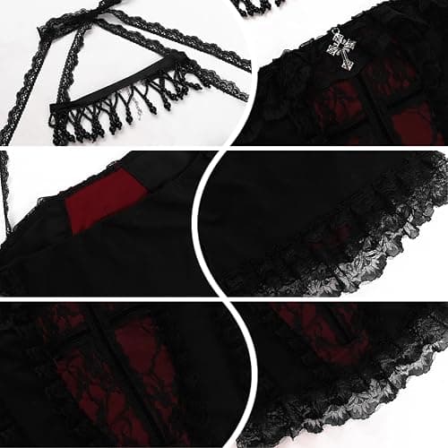 Yyxclotic Gothic Women Halter Crop Tank Top Cropped Camisole Tops Y2K Grunge Shirts thumbnail 6