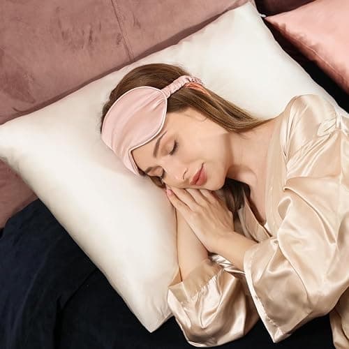 Adubor 100% Silk Pillowcase - Mulberry Silk Pillow Cases, 23 Momme 6A Grade Fibers, Silk Pillow Case for Hair and Skin Health, with Hidden Zipper (Standard 20''×26'', Lvory White, 1PC) thumbnail 2