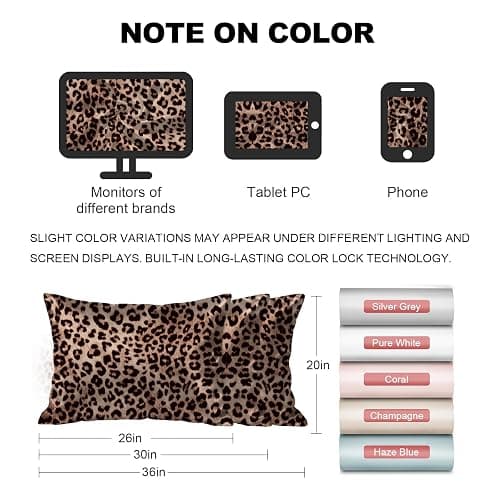 LYSHIN Silk Pillow Cases Standard Size with Hidden Zipper, Leopard | 19 Momme Mulberry Silk Pillowcase for Skin and Hair, Anti-Acne, Hypoallergenic, Cooling, Beauty Sleep, Gifts for Women thumbnail 2