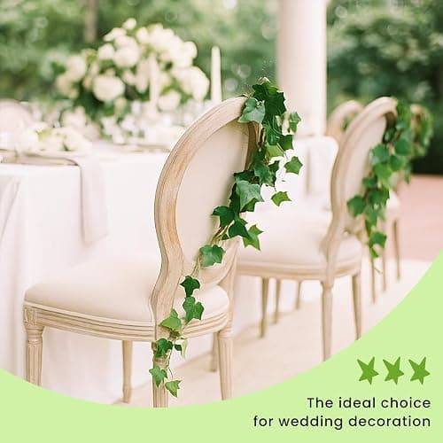 6 Pack 41.4 Ft Artificial Ivy Garland, Fake Vines with Green Leaves, Realistic Hanging Plants for Home/Wedding and Party Decoration thumbnail 7
