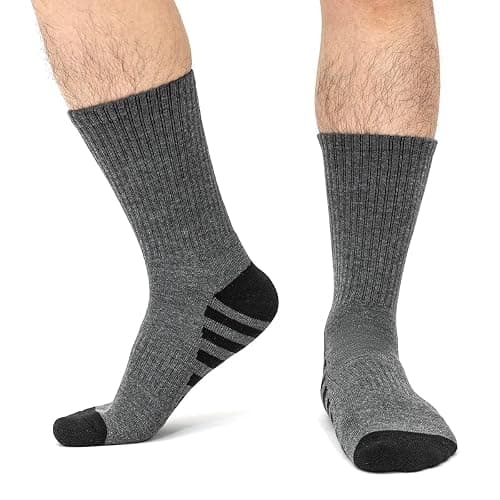 JOYNÉE 8 Pairs Mens Crew Work Cushion Socks Long Athletic Running Socks Workout Breathable Socks thumbnail 7
