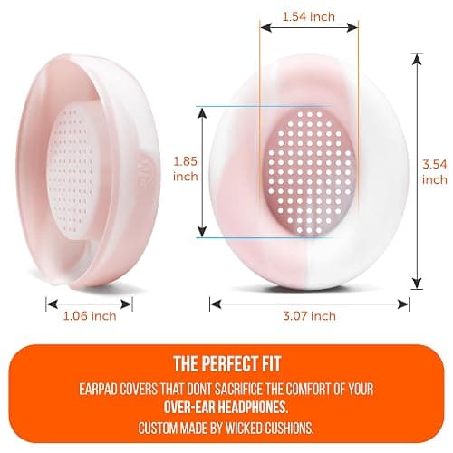 WC SweatZ Studio Pro - Patented Protective Silicone Earpad Covers for Beats Studio Pro Made by Wicked Cushions | Sweatproof & Easily Washable | Pink Marble thumbnail 6