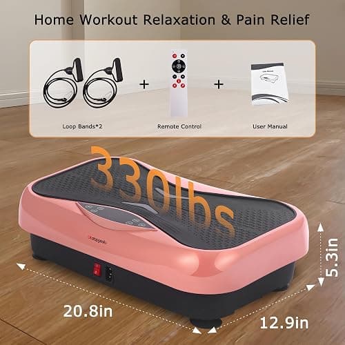 Whole Body Vibration Plate Exercise Machine – Power Vibrating Plate for Lymphatic Drainage Weight Loss, Shake Plate Exercise Platform with Touch Screen & Resistance Bands, Equipment for Women Men thumbnail 6