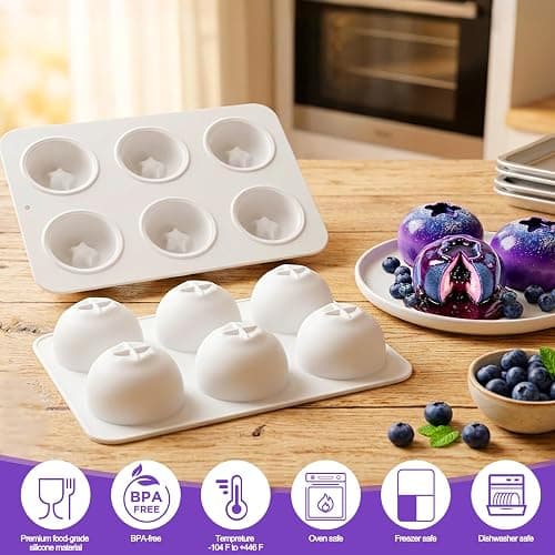 Juome 3D Blueberry Silicone Mold for Mousse Cake - 12 Cavity Fruit Pudding Blueberry Molds for Baking Pastry, Ice Cream, Cake Decoration Mould Supplies thumbnail 6