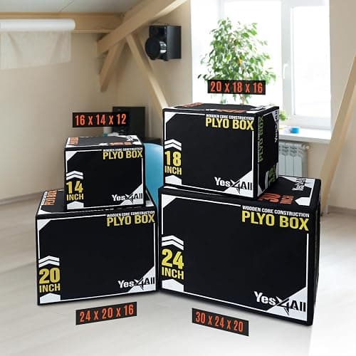Yes4All 3-in-1 Soft-Padded Plyo Box With Wooden Core, Non-Slip Multi-Use Cushioned Plyometric Jump Box with Vinyl Cover for Jumping, Conditioning, Strength Training thumbnail 5