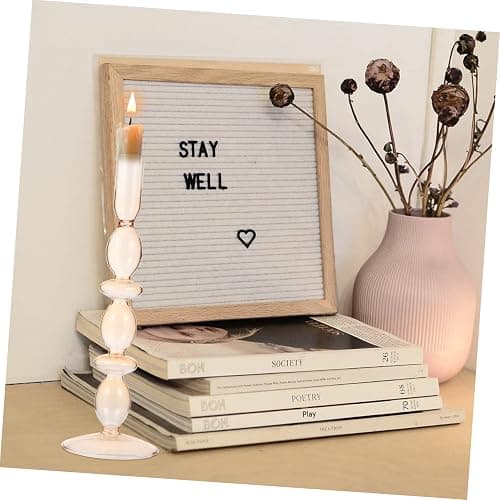 ULTNICE 1 Pc Romantic Retro Candle Holder Glass Candlesticks Home Candle Holder Dinner Candlestick Desktop Decor Champagne AG29UEJ21716W9T9N 26.5x9cm thumbnail 6