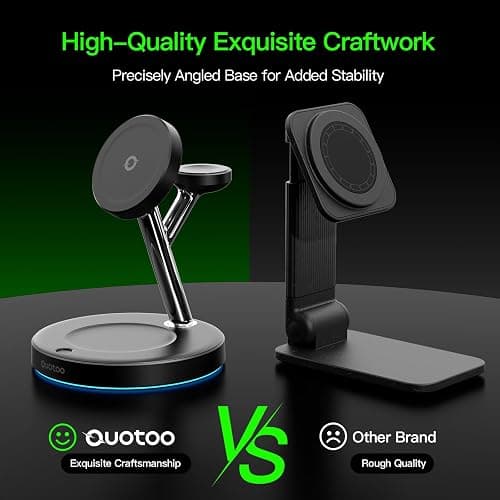 3 in 1 Mag-Safe Wireless Charger Stand for iPhone Apple Watch AirPods | Adjustable Blue Ambient Light,15W Magnetic Charging Station for iPhone 17 16 15 14 13 12 Series wireless charging station thumbnail 9