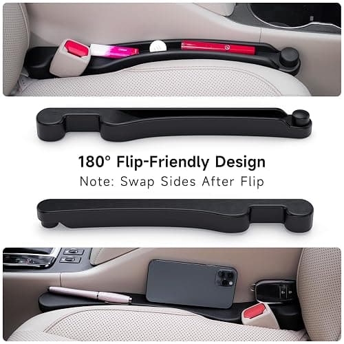 Givifive Car Seat Gap Filler Set of 2, Soft Foam Multifunctional Seat Side Gap Filler with Organizer & Hook Function, 3in1 Gap Stopper Universal Fit Car SUV Truck Fill The Gap Between Seat & Console thumbnail 7