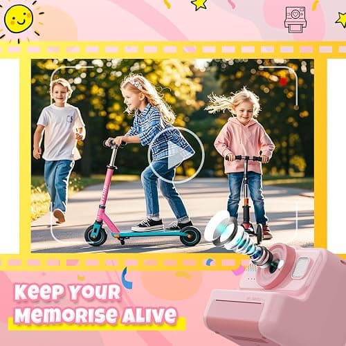 HiMont Kids Camera Instant Print, 1080P HD Instant Print Camera for Kids with 3 Rolls Print Paper & 32GB Card, Selfie Digital Camera for Kid, Ideal Kid Toys Gifts for Boys & Girls Age 3-14 (Pink) thumbnail 4
