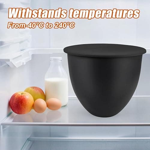 Silicone Liners for 5 Qt Tilt-Head Mixers, Mixer Bowl Accessories and Attachments for Baking and Cooking, Replacement Mixer Bowls (Black, 1 Pcs) thumbnail 5