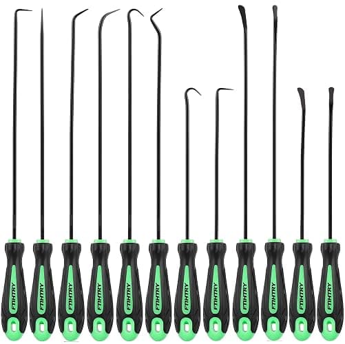 FTIHTRY 12-Piece Pick and Hook Tools Set, Pick Tool Set Car Auto Oil Seal/O-Ring Seal Gasket Pick Hooks Puller Remove, Long and Mini Pick Tool Set - Image 1