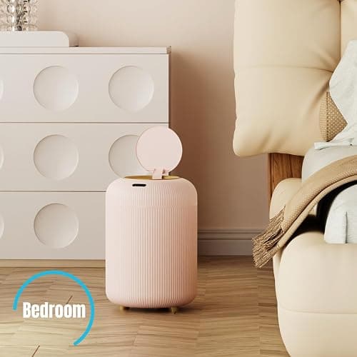 stonespace Automatic Bathroom Trash Cans Touchless, Pink Motion Sensor Trash Can with Lid, Pink Room Decor for Bedroom, Kids Room, Bathroom, Living Room, Office, 3 Gallon Cute Trash Can thumbnail 3