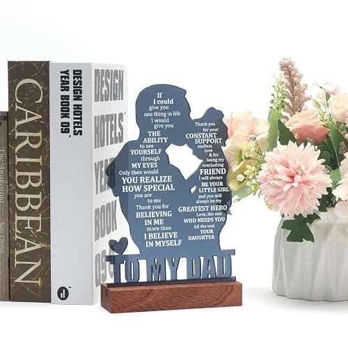 Dad Gifts from Daughter - Meaningful Fathers Day, Birthday, Christmas Sentimental Present for Father, Step Bonus Dad Daddy Papa Pop Old Man Acrylic Keepsake Plaque for Desk Decor Office Home thumbnail 6