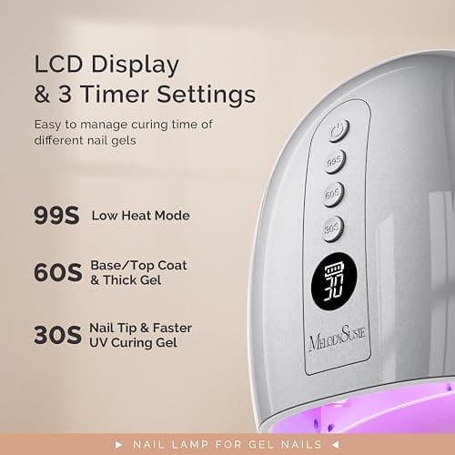 MelodySusie Professional Cordless UV Nail Lamp with Metal Base, P-Plus30GT Nail Dryer with Smart Sensor for Salon & DIY Home Use Fast Cures All Hard Gels, Especially Extension & Glitter Gel Polishes thumbnail 5