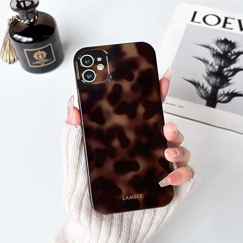 NITITOP Compatible with iPhone 11 Case Cute Stylish Leopard Print Amber Aesthetic Tortoise Design for Women Girls Men Soft TPU Shockproof Protective Cover - Brown thumbnail 4
