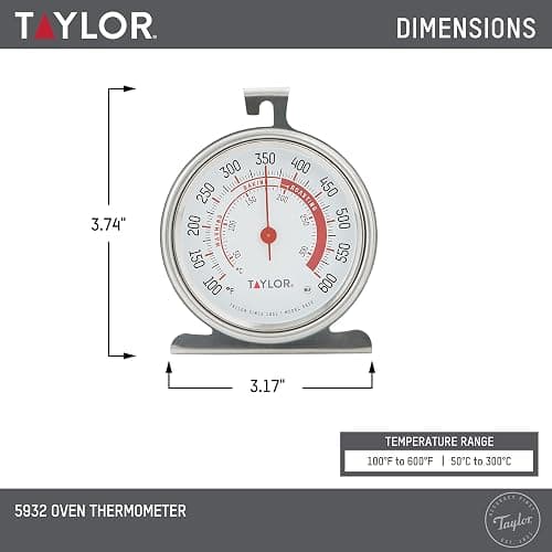 Taylor Precision Products Large Dial Thermometer, Silver thumbnail 3