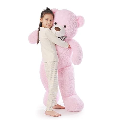 Poutmac Big Pink Teddy Bear 4Ft Giant Stuffed Animal Plush Toy for Girlfriend Women Kids for Valentines Christmas Birthday thumbnail 4