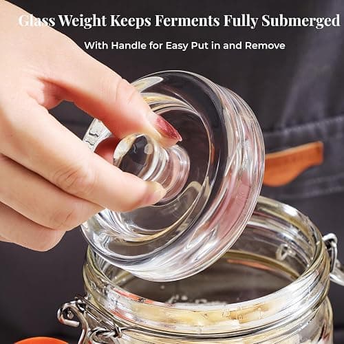 JILLMO 2L Wide Mouth Fermentation Jar with Airlock & Weight, 2 Pack | Fermentation Kit for Homemade Kimchi, Sauerkraut, Pickles and More thumbnail 5
