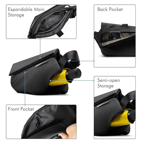 NIID Sling Bag,Crossbody Bag for Switch 2,Expandable Sling Bag Stylish,Waterproof Small Backpack Men,Multipurpose Chest Bag,Shoulder Backpack for Travel Work thumbnail 4