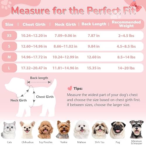 YUDODO Pet Dog Dress for Small Dogs Girl, Pet Clothes with Bowtie | Soft, Stretchy, Breathable, Sleeveless, Cute Princess Pet Dress, For Yorkie Chihuahua Maltese, Pink, S thumbnail 2