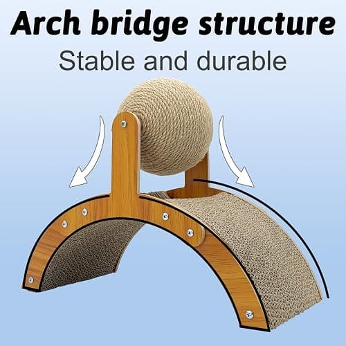 Fhiny Rabbit Scratch Toy, Natural Sisal Rabbit Scratching Ball with Cardboard Pad 2-in-1 Bunny Claw Scratcher Interactive Toys Nail Scratching Post for Indoor Pets Kittens Ferrets Small Animals thumbnail 3