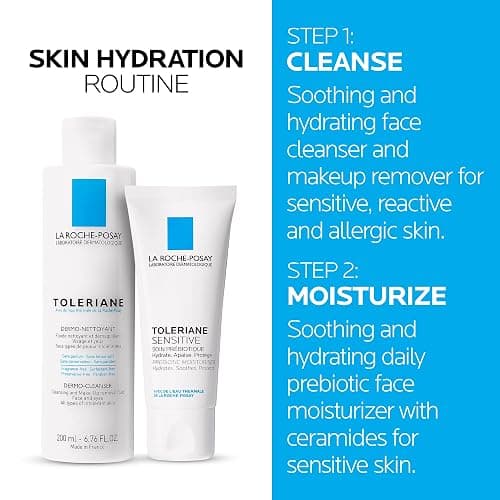 La Roche-Posay Face Wash, Toleriane Dermo-Cleanser for Sensitive Skin & BUNDLE with Toleriane Sensitive Cream, Soothing & Hydrating Face Care, Fragrance Free, Dermatologist Recommended thumbnail 2