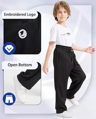 OCYMA Boys Sweatpants with Zip Pockets 5Pack Athletic Pants Mesh Joggers for Boys 5-24 thumbnail 5