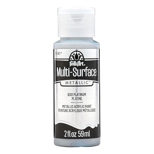 FolkArt Multi-Surface Metallic Paint in Assorted Colors (2 oz), Metallic Platinum - Image 1