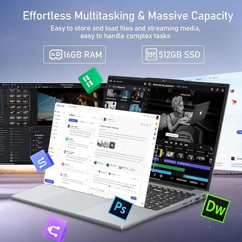 2025 Gaming Laptop,15.6 Inch Laptop Computer, Win 11 Pro Laptops N95 Processor (Up to 3.4GHz) 16GB 512GB SSD, Laptops Gamer 180 Angle Opening Backlit Keyboard Fingerprint Unlock FHD IPS 1920 * 1080 thumbnail 4