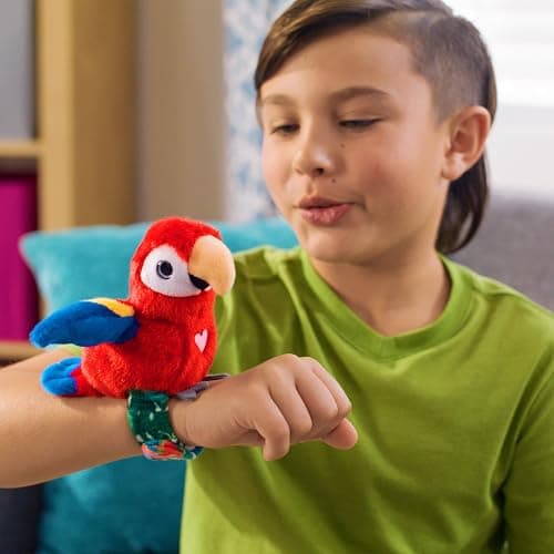Happy Yappers 2 Pack Oriole & Parrot Interactive Slap Bracelet Birds | Interactive wearable toy repeats your voice, flaps wings and chirps. Includes USB charger for kids aged 3 and up thumbnail 2