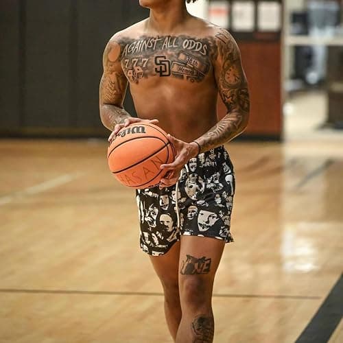 DIOTSR Mens Graphic Print Shorts Cool Mesh Basketball Shorts Casual Flat Front Shorts Summer Drawstring thumbnail 4