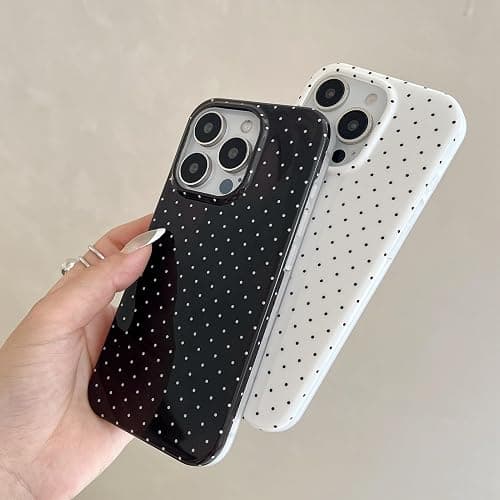 White Tiny Polka Dot Phone Case for iPhone 14/iPhone 13 Cute Retro Chic Trendy Classy Boho Pattern Slim Soft Protective Girls Women Cover(White Tiny Polkadot,i13/i14 6.1inch) thumbnail 3