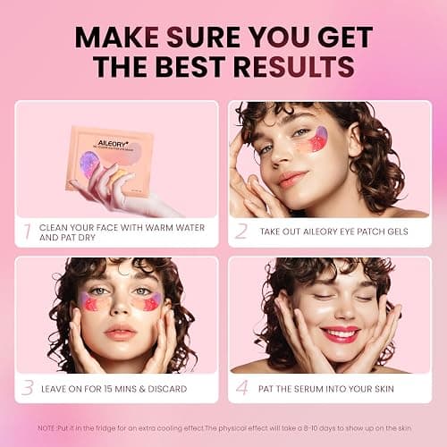 AILEORY Under Eye Patches (24 Pairs) - New Tri-color Glitter Eye Gel Pads for Dark Circles Puffy Eyes,Under eye Bags,Wrinkles|Natural Collagen Under Eye Mask Patches, Gel Under Eye Patches thumbnail 7
